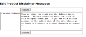 Default Product Messages